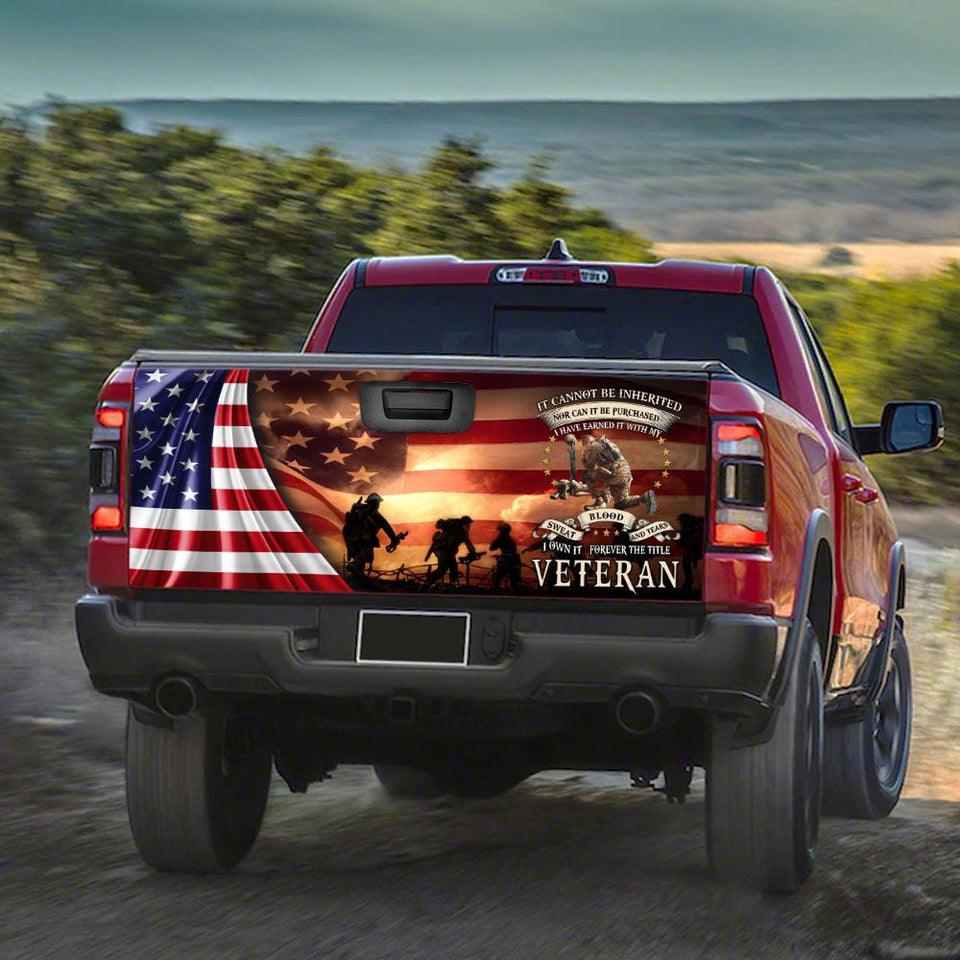 Forever The Title Veterans truck Tailgate Decal Sticker Wrap Veteran Day Veteran Gifts Veteran Decoration Idea Tailgate Wrap Decals For Trucks