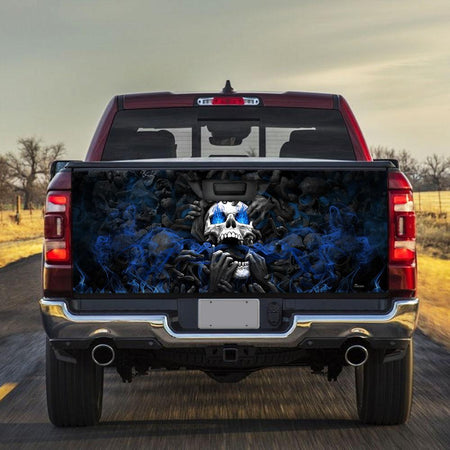 Skull Graphic Art truck Tailgate Decal Sticker Wrap Tailgate Wrap Decals For Trucks