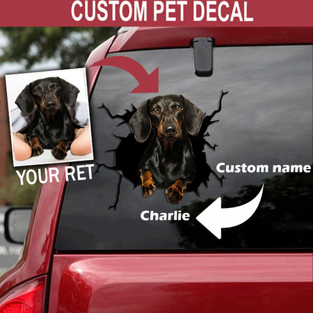 Personalized Your Pet Dachshund Crack Stickers For Scrapbooking Nice Sticker Gifts For Him