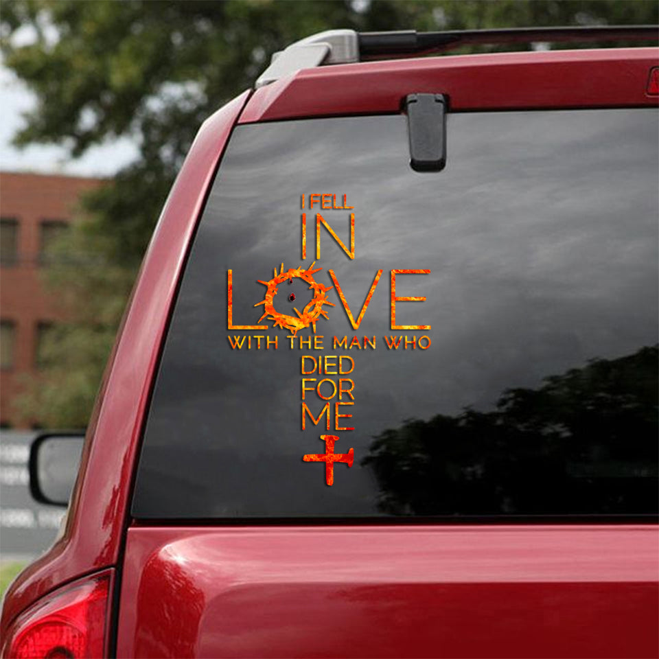 [sk0542-snf-ptd]-i-fell-in-love-w-the-man-who-died-for-me-car-sticker