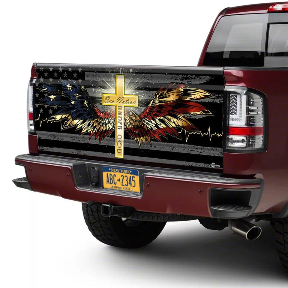 One Nation Under God truck Tailgate Decal Sticker Wrap Tailgate Wrap Decals For Trucks