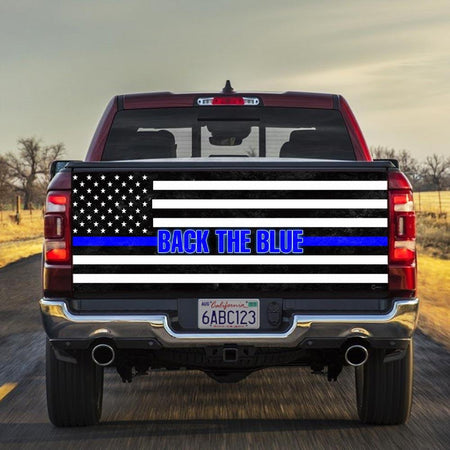 Back The Blue truck Tailgate Decal Sticker Wrap Tailgate Wrap Decals For Trucks