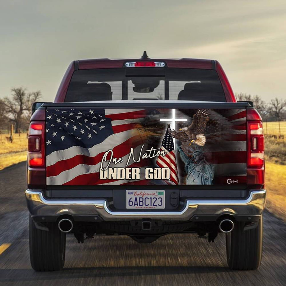 One Nation Under God truck Tailgate Decal Sticker Wrap Tailgate Wrap Decals For Trucks