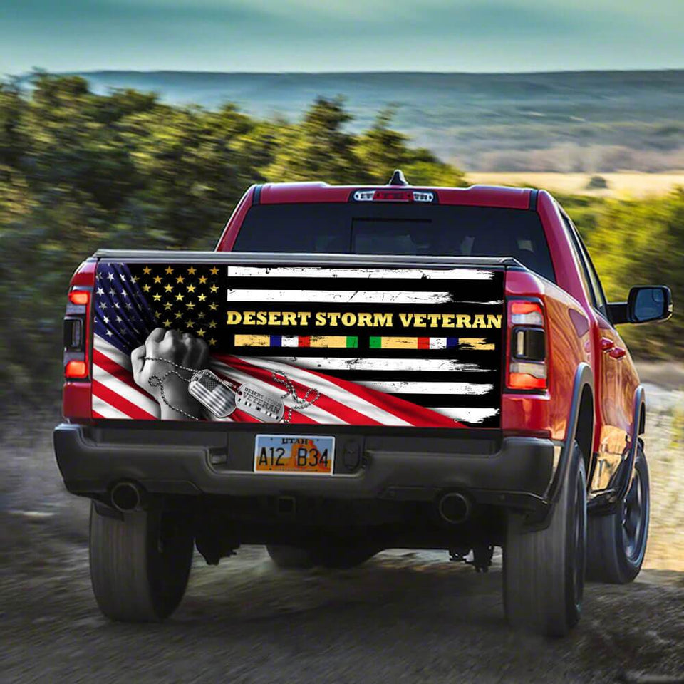 Desert Storm Veterans truck Tailgate Decal Sticker Wrap Veteran Day Veteran Gifts Veteran Decoration Idea Tailgate Wrap Decals For Trucks