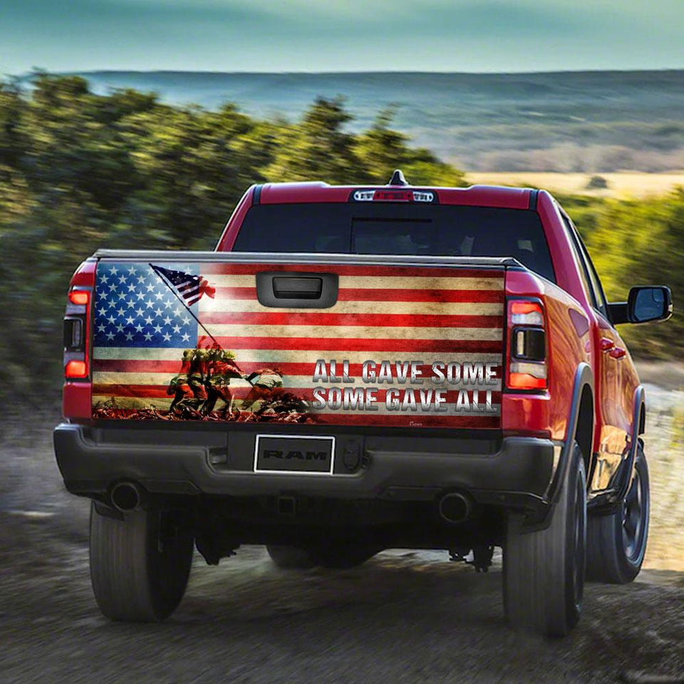 All Gave Some Some Gave All, Veterans truck Tailgate Decal Sticker Wrap Tailgate Wrap Decals For Trucks