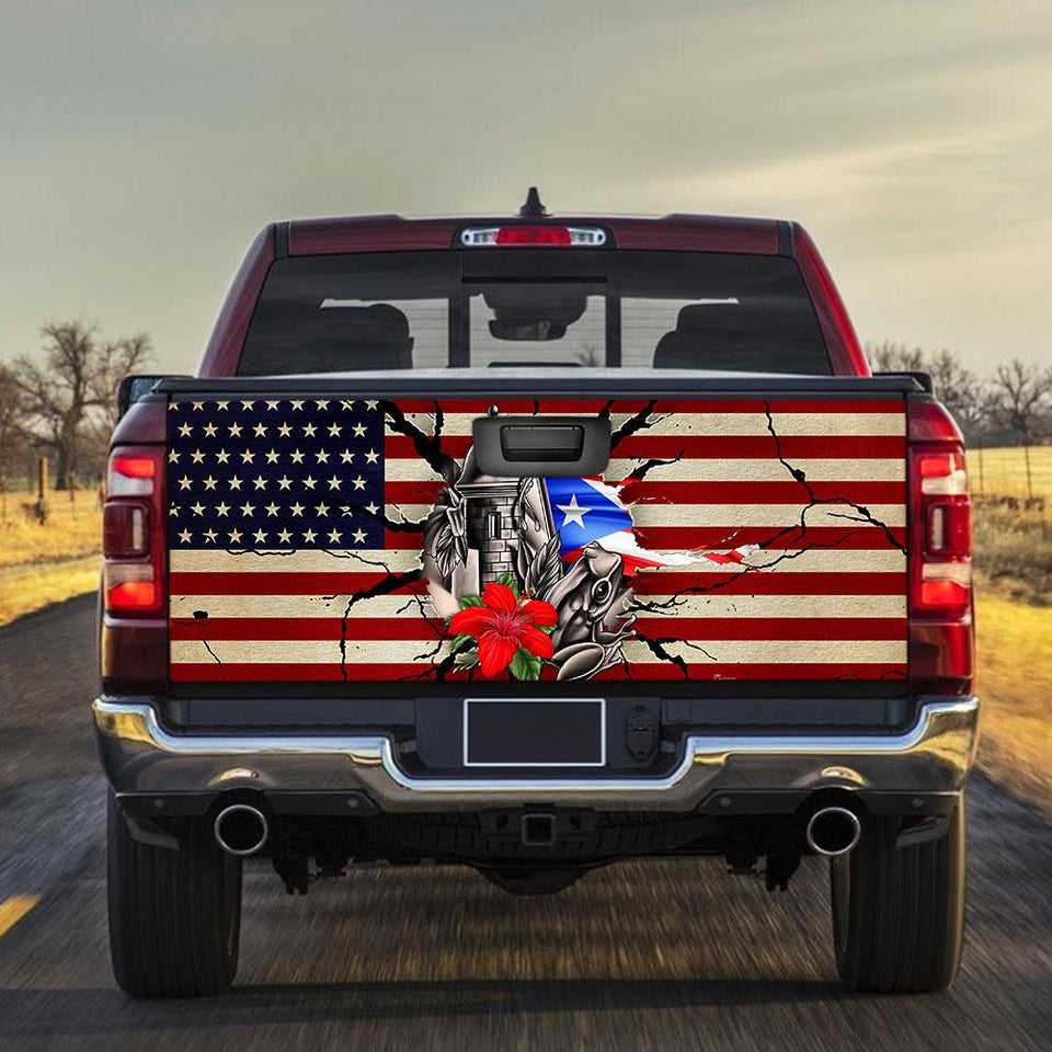 Puerto Rico truck Tailgate Decal Sticker Wrap Tailgate Wrap Decals For Trucks