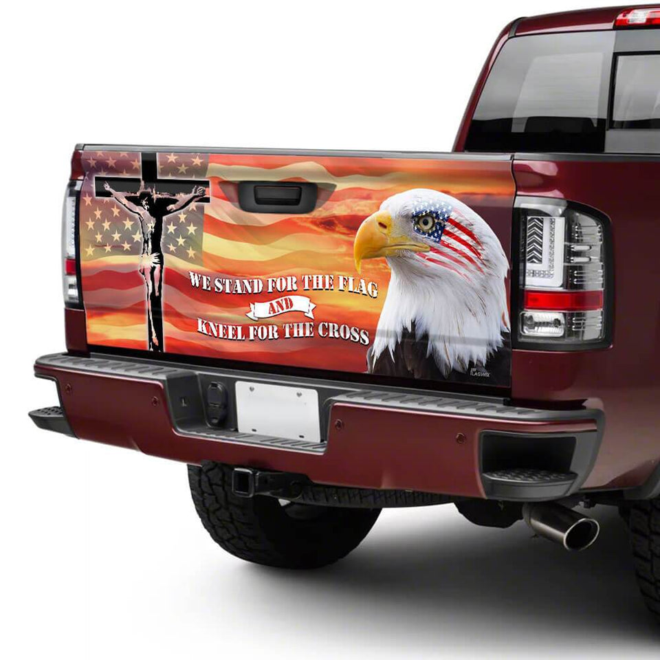 Eagle American Patriots truck Tailgate Decal Sticker Wrap We Stand For The Flag Tailgate Wrap Decals For Trucks