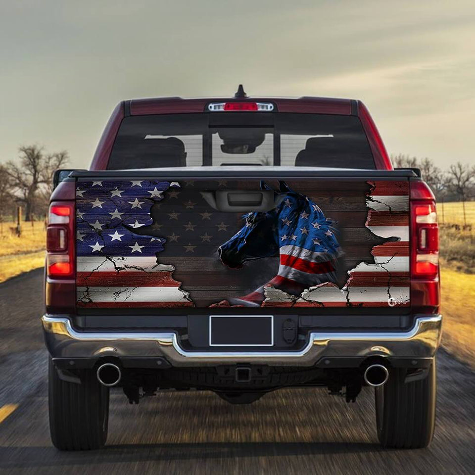 Horse American truck Tailgate Decal Sticker Wrap Horse Gift Gifts For Horse Lovers  Tailgate Wrap Decals For Trucks