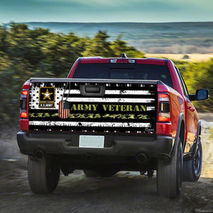 Army Veterans truck Tailgate Decal Sticker Wrap Veteran Day Veteran Gifts Veteran Decoration Idea Tailgate Wrap Decals For Trucks