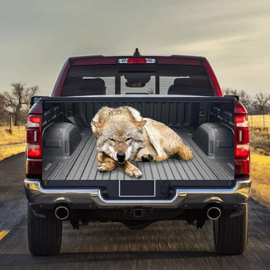Funny Wolf Sleeping Graphic Art Tailgate Wrap Decal Tailgate Hunting Funny Sticker For Trucks
