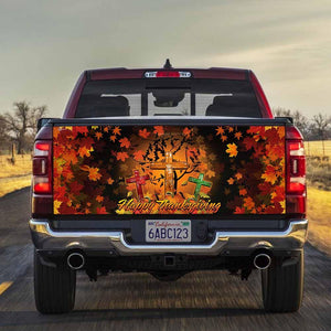 Jesus Christian Happy Thanksgiving Truck Tailgate Decal Sticker Wrap Trucks