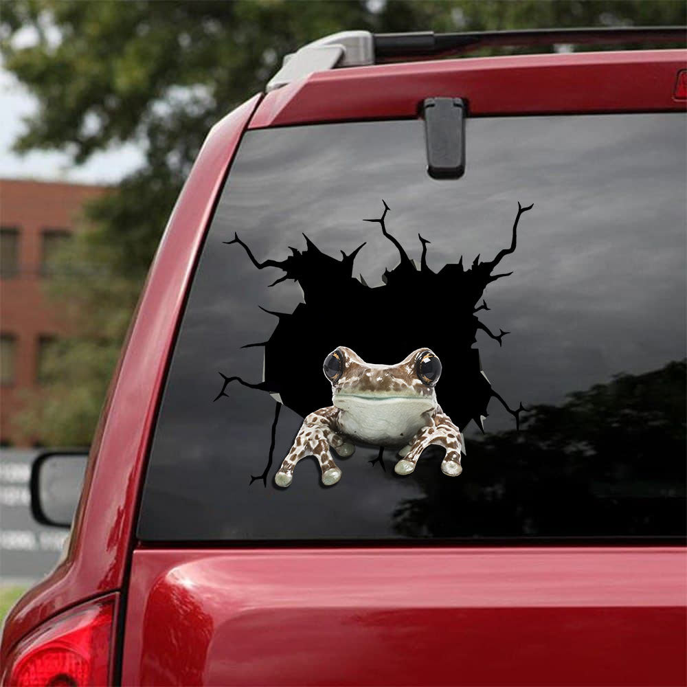 [sk1870-snf-tnt]-funny-frog-crack-car-sticker