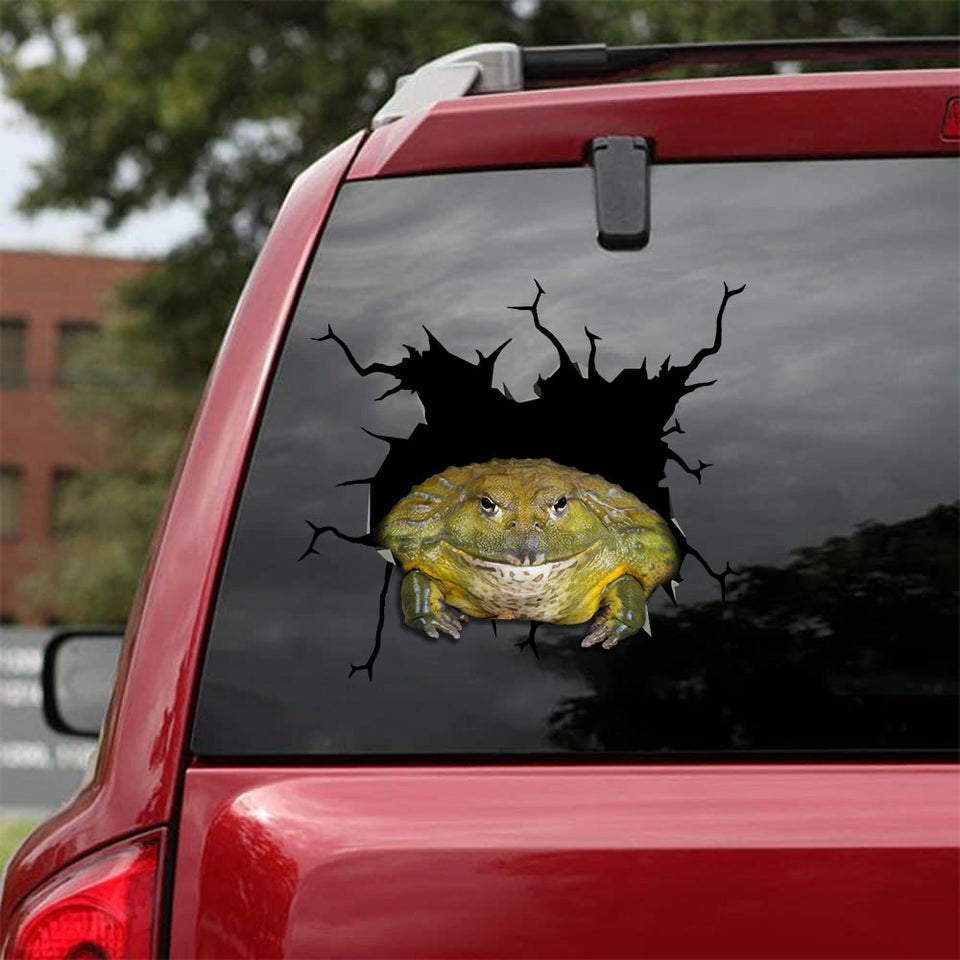 [sk1874-snf-tnt]-funny-frog-crack-car-sticker