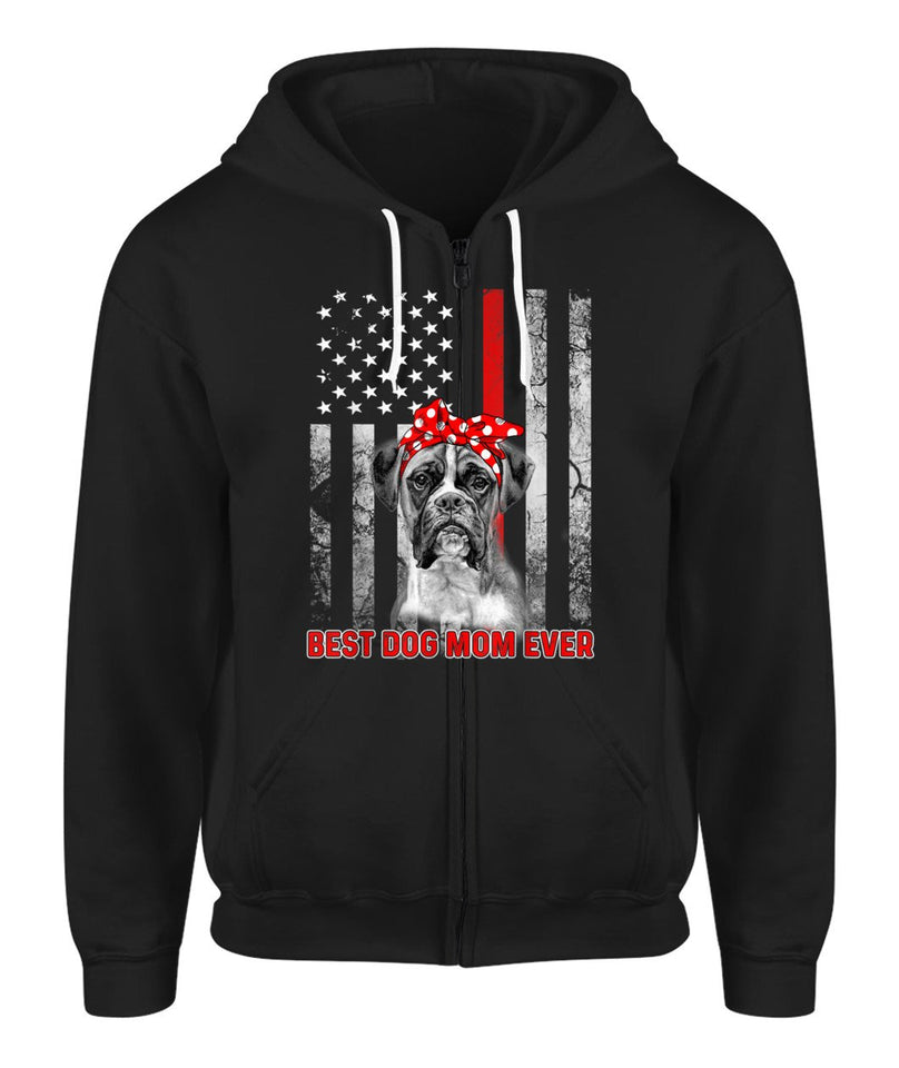 Best Dog MOM Ever Boxer Dog MOM USA Flag Patriotic TShirt