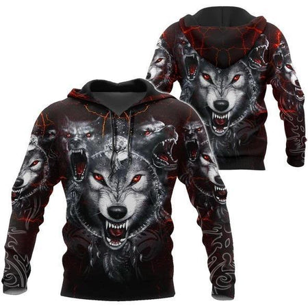 All Over Printed Wolf Hoodie MEI09102003MEI