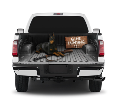 Dobermann Gone Hunting Dog Tailgate Wrap Window Decal Tailgate Wrap Stickers For Trucks