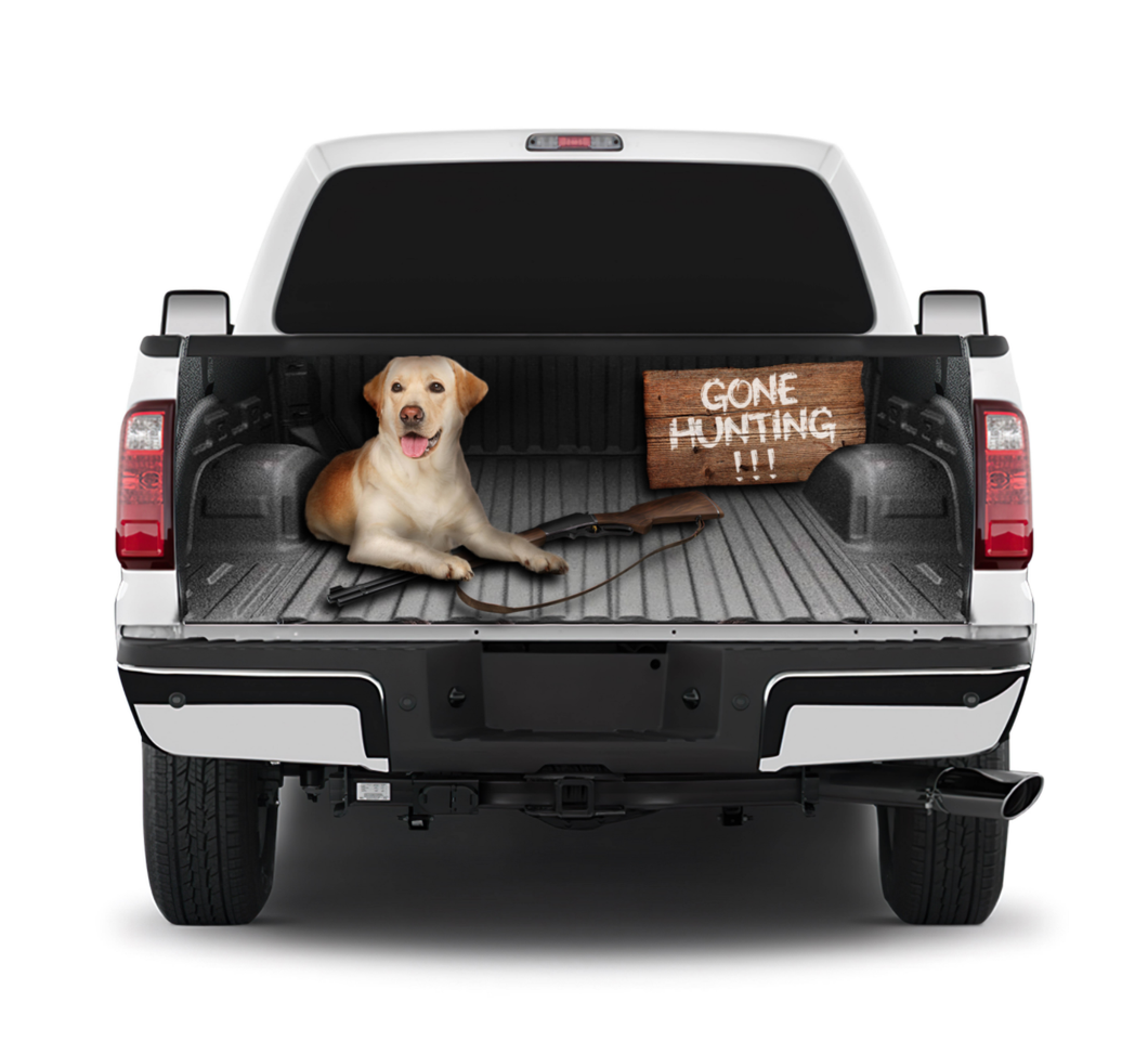 Labrador Gone Hunting Dog Tailgate Wrap Window Decal Tailgate Wrap Stickers For Trucks