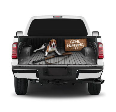 Beagle Gone Hunting Dog Tailgate Wrap Window Decal Tailgate Wrap Stickers For Trucks