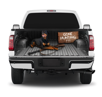 Rottweiler Gone Hunting Dog Tailgate Wrap Window Decal Tailgate Wrap Stickers For Trucks