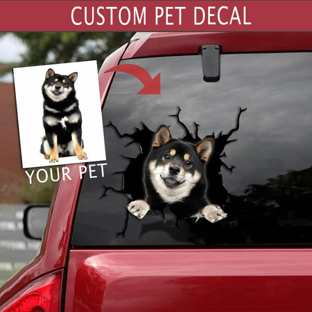 Personalized Your Pet Crack Sticker Custom Humor Car Bumper Stickers Personalized Gifts