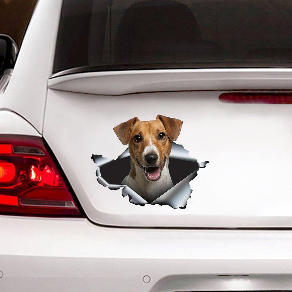 [sk0139-snf-ptd]Funny jack russell car Sticker Lover - Camellia Print