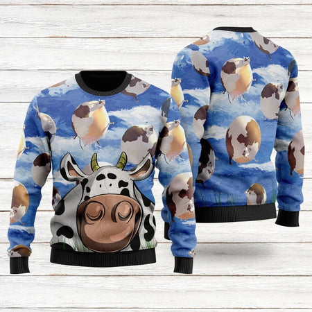 H FAT COW 3D ALL OVER PRINTED SWEATSHIRT