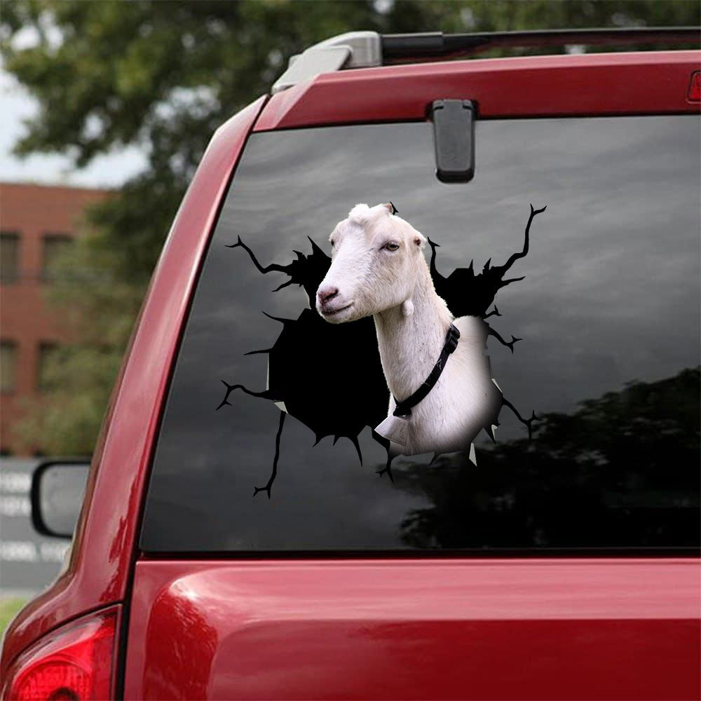 [sk1297-snf-lad]-la-mancha-goat-crack-sticker-cattle-lover