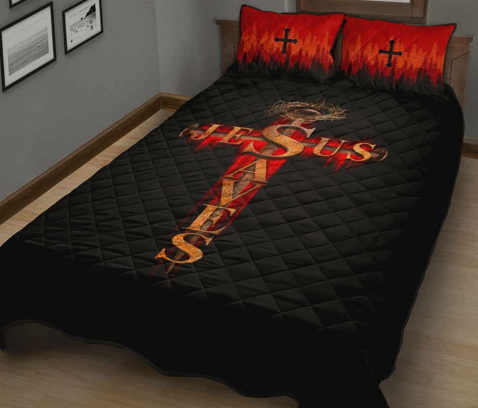 Jesus Saves - Jesus Quilt Bedding Set