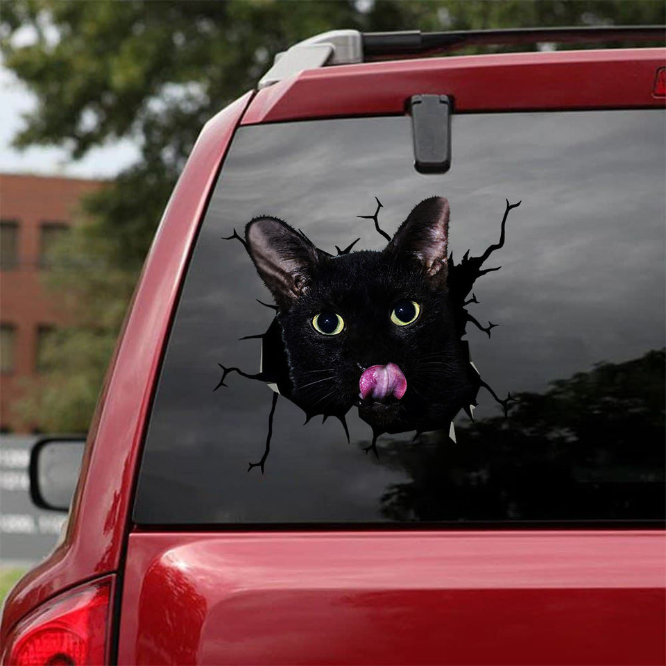 [sk1555-snf-ptd]-black-cat-crack-sticker-cats-lover