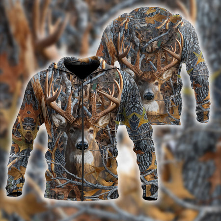 3D All Over Print Camo Deer Hunter Hoodie TN070806