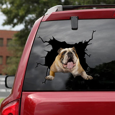 [dt0007-snf-lad]-english-bulldog-crack-car-sticker-dogs-lover