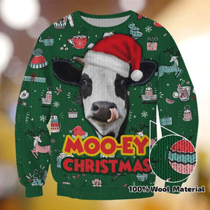 COW MOO EY CHRISTMAS SWEATER