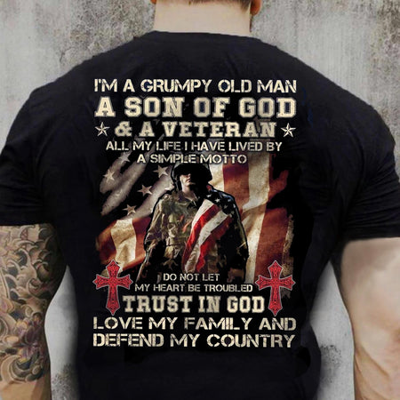 A Son Of God & A Veteran T Shirt K1935