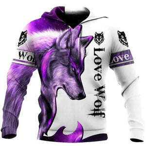 Purple Wolf 3D All Over Printed Hoodie Shirt by SUN QB05