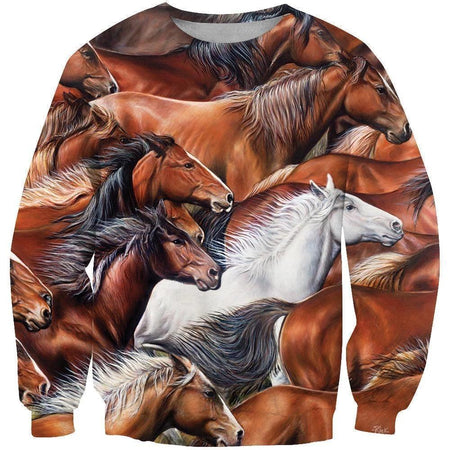 3D All Over Printing Horse Run Hoodie