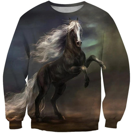 All Over Print Black Horse In The Dark