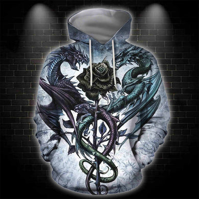 3D ALL OVER PRINT DRAGON HEART TATTOO HOODIE