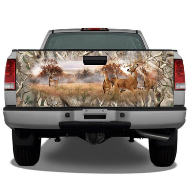 Whitetail Buck Camo Border "obliteration" Tailgate Wrap Tailgate Sticker Wrap Decals For Trucks