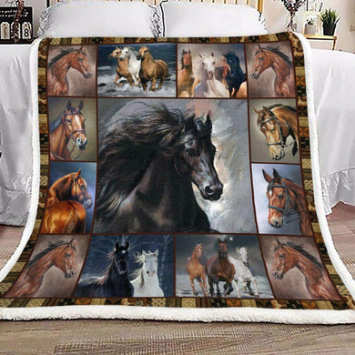 Horse YH25100388F Sherpa Fleece Blanket